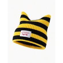 1pc Women's Fashion Car Patch Ear Knitted Hat, Suitable For Autumn/Winter Daily Wear - A - Xem 16