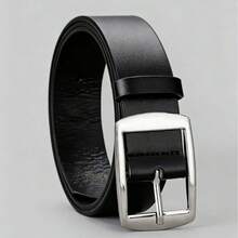 1pc White K-Style Buckle Versatile Men's Belt - Black - View 1