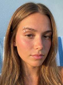 2件装 16G 钛合金弯杆眉钉耳骨钉 G23 耳廓钉肚脐钉唇钉身体穿刺饰品 8mm 10mm - 銀色 - 查看 3