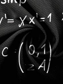 Set da 2 pezzi da uomo con stampa di formule matematiche, composto da camicia a maniche corte e pantaloncini, tuta sportiva, traspirante e ad asciugatura rapida, adatta per il tempo libero quotidiano e le attività all'aperto. - Colori misti - Visualizzare 5