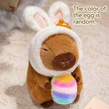 20cm/7.87-Inch Easter Egg Capybara Plush Toy, Removable Hat, Soft And Fluffy Stuffed Animal, Easter Decor, Birthday Gift, Mother's Day Gift - Multicolor - View 12