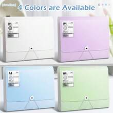 A4 File Folder 13 Layers Large Capacity File Bag Waterproof Test Paper Storage Booklet Stretch Buckle Design Document Organizer - Single Piece - View 1