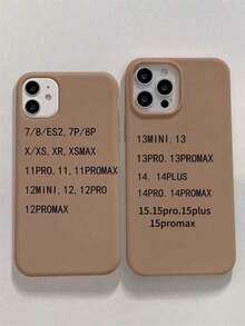QY-QY-Candy Hole Simple Solid Color Phone Case, Matte Creative Anti-Drop Phone Cover Compatible With IPhone 11 12 13 14 15 16 Plus, 13 ProMax, XR, 16, 14 Plus, 14 ProMax, 13 Pro Mini, 17 -8192 - Brown - View 5