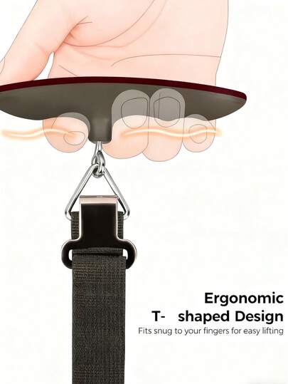  【电子秤】50公斤大容量高精度手持秤，便携式行李秤，带高清液晶数字显示屏，秤绳适用于工业吊秤、渔秤，电池供电（不含电池）