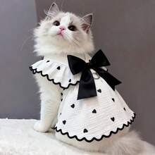 Cute Cherry Print Ruffled Dog Dress With Harness Ring - Summer Sleeveless Pet Apparel For Small Dogs & Cats - Multicolor - View 6