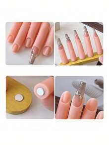 Silicone Magnetic Nail Practice Finger Model Tray Manicure Tool Set - Suitable For Home And Nail Salon - Multicolor - View 6