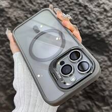 High-Tech Magnetic Phone Case Designed to Prevent Drops, for  Models 16, 15, 14, 13, 12, And 11 Pro Max Plus, Featuring a Bracket And Glass Lens Protection - Schwarz - Übersicht 7