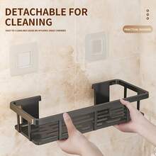 Giá treo đồ gắn tường màu đen không cần khoan, bộ kệ đựng đồ dùng phòng tắm, giá treo tiết kiệm không gian để đựng dầu gội, dầu xả, v.v., giải pháp lưu trữ cho phòng tắm | Kệ phòng tắm hiện đại, giá đựng đồ dùng phòng tắm, giải pháp lưu trữ tiết kiệm không gian, giá đựng đồ phòng tắm, hộp đựng đồ tối giản, lưu trữ nhỏ gọn, dễ lắp đặt, kệ đựng đồ phòng tắm, giá treo đồ, lý tưởng cho người dùng coi trọng không gian, phòng tắm nhỏ - Nhiều màu - Xem 7