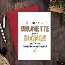 1pc Best Friend Birthday Card, Stylish Heart-Shaped Pattern Theme, Humorous Friendship Card Suitable For Anyone, English, High-Quality Paper , Birthday Greeting Card, The Perfect Gift For Anyone - مقاس واحد يناسب الجميع - مشاهدة 5