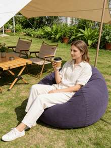 1pc Inflatable Slouchy Chair, Portable Foldable Slouchy Sofa With Soft Brush, No Assembly Required, Suitable For Indoor/Outdoor, Camping And Home Leisure Use - Camping Inflatable Sofa - View 9