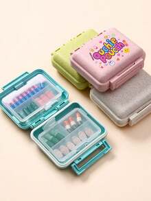 Mini 6-Slot Portable Pill Box, Medicine Storage Box, Travel Pill Case Printed With "My Pill Bag" And Pill Pattern, 6-Slot Weekly Pill Organizer, First Trip Pill Storage Box, Daily Vitamin Pill Box, Pocket Pill Case, Charming Storage Box, Household & Travel Essential - Multicolor - View 7