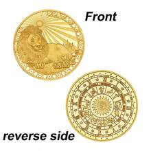 2026新款十二生肖星座金属纪念币，动漫卡通礼品收藏品，欧美塔罗幸运符，生日礼物，复活节礼物，完美礼物，收藏纪念品 - 彩色 - 查看 16