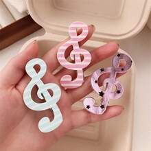 1 chiếc kẹp tóc hình nốt nhạc chấm bi, kẹp tóc mái dễ thương cho bé gái - Kẹp tóc độc đáo, ngộ nghĩnh - Kẹp tóc hình nốt nhạc sọc trơn - Phụ kiện tóc quà tặng ngày lễ, thích hợp cho các bữa tiệc và sự kiện, kẹp càng cua. - Nhiều màu - Xem 3