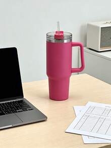 40oz Multi-Function Handled Tumbler, Large Capacity Insulated Cold & Hot Drink Cup, Essential For Car Travel With Straw - Multicolor - View 5