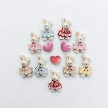 8 pezzi Nuovi magneti per frigorifero a forma di vestito da principessa coniglio con strass, adesivi per frigorifero a forma di cuore 3D, adesivi decorativi per foto da parete creativi, calamite decorative carine, decorazioni personalizzate per frigorifero, lavagna per ufficio, armadietto di stoccaggio, lavastoviglie, cucina, casa, regalo di San Valentino - Multicolore - Visualizzare 1