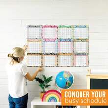 Hadley Designs Yearly Wall Calendar 2026 Large - 12 Month Dry Erase Calendar For Wall, Double-Sided, Reversible, Erasable, Reusable, Full Year Long Annual Planner - Doodle Colorful - ColorA - 查看 8