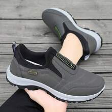 Men's Slip-On Outdoor Sports Shoes, Comfortable & Durable Non-Slip Hiking Sneakers - Grey - View 4