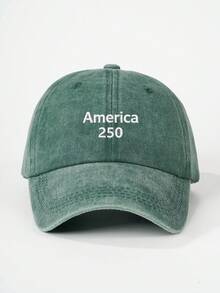 1顶男女通用美国250刺绣水洗棒球帽，户外休闲通勤简约Y2K风格遮阳帽 - 棒球帽 - 查看 7