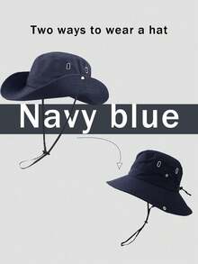 1pc Summer Sun Hat Breathable Anti-UV Sunshade Hiking Fishing Cap Outdoor Foldable Wide Brim Mountaineering Unisex Travel Cap - A - View 10