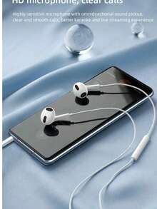 Type-C 有线耳机，3.5mm 圆形插头，USB-C 耳塞，音频耳机，立体声入耳式耳机，带电子通话和音乐低音功能，兼容 iPad/PC - 查看 3