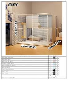 Lồng mèo 2 tầng có thang leo, ngăn đựng khay vệ sinh, nhà mèo có thể kết nối, thích hợp cho mèo con và thú cưng nhỏ. - Nhiều màu - Xem 17