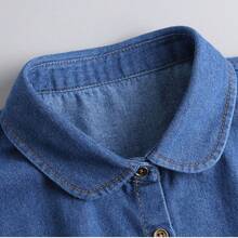 1pc Detachable Dark Denim Crew Neck Dickey, Versatile Undershirt Collar For Sweaters, Hoodies, Blouses - Royal Blue - View 4