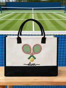 Túi tote tennis thêu họa tiết theo yêu cầu, túi quà tặng cá nhân hóa cho người chơi tennis, túi đựng đồ cho đội tennis, quà tặng cho người yêu thích tennis, quà tặng tennis, túi tennis, quà tặng ngày lễ - Nhiều màu - Xem 6