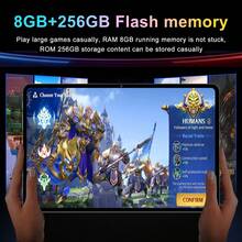 Qetupa 10.1-Inch Tablet PC, Android 15 OS, MTK6771 Octa-Core 2.0GHz Processor, 8GB RAM + 256GB Storage (Expandable To 1TB), HD (1280x800) IPS Touchscreen, 5MP Front Camera & 13MP Rear Camera, 6000mAh Battery, Supports 802.11ax Wi-Fi 6, Bluetooth 5.2, GPS, Type-C Port, No SIM Card Slot, Suitable For Reading & Learning - Blue - View 3