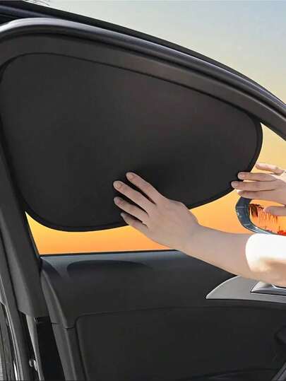 磁吸式汽车遮阳板延长器 - 可折叠侧窗遮阳帘，阻挡紫外线和眩光，保护皮肤。通用型，适用于大多数车型（可降低车内温度30°C，易于收纳），夏季必备配件。