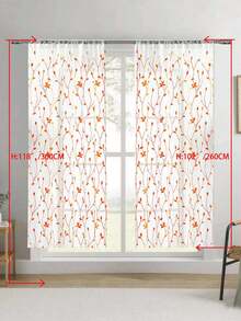 1 tấm rèm voan thêu họa tiết hoa, có khe luồn thanh treo, chống tia UV, thoáng khí, chất liệu polyester, không có lớp lót, thích hợp cho phòng khách, phòng ngủ, phòng ăn. - Màu Cam cháy - Xem 14