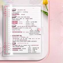 120 页 A5 透明软皮活页笔记本，带撕线，可拆卸螺旋装订，防水设计 - 非常适合日常办公用品和简约风格，也适合学生，是返校季的理想选择。 - 彩色 - 查看 8