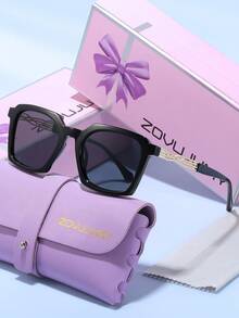 ZOVUJUMY Personalized Metal Twisted Temples Sunglasses, Unisex Outdoor Vacation Street Photography Travel Party Sun Glasses, Versatile Couple Sunglasses Holiday Gift - Multicolor - View 2