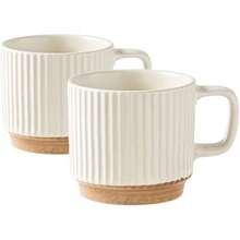 陶瓷马克杯（2个装），陶瓷咖啡杯，牛奶杯，家用/办公陶瓷马克杯，微波炉适用牛奶/咖啡杯。 - 彩色 - 查看 5