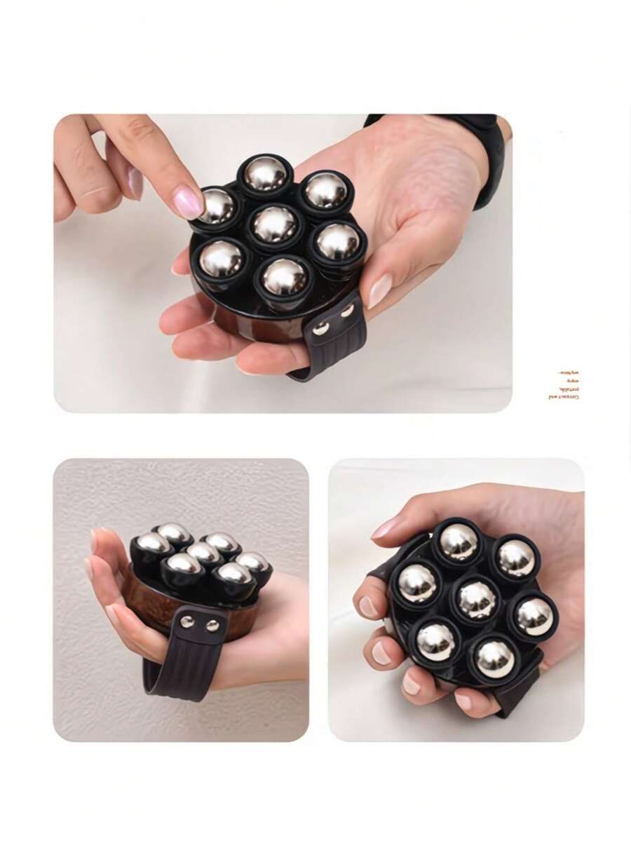 Ferramenta de Massagem Portátil e Manual, Adequada para Pente de Massagem de Rolo de Madeira, Textura de Madeira, Dispositivo de Massagem de Madeira, Aplicável para Pescoço, Costas, Pernas, Ferramenta de Alívio de Estresse, Compacta e Portátil, Adequada para Viagens e Uso Diário (Unissex) - Visão 1