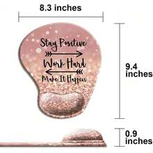 1pc Ergonomic Mouse Pad With Gel Wrist Rest Support, Gaming Mouse Pad With Lycra Cloth, Non-Slip PU Base For Computer, Laptop, Home, Office & Travel Hands Pain Relief Rose Gold - 圓形 - 查看 2