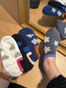 4 Pairs Women's Boat Socks, Japanese Ins Style, Low-Cut Invisible Socks, Thin & Breathable For Spring/Summer, Heart, Star, Polka Dot Patterns, Low-Cut Socks, Versatile, Student & Commuter Invisible Socks, Fashionable - Multicolor - View 8