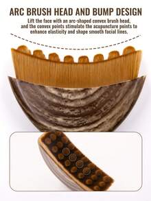 3支装淋巴轮廓面部刷，干刷面部刷，下巴塑形淋巴引流按摩器，符合人体工程学设计，精准贴合肌肤，缓解疲劳 - 棕色 - 查看 3