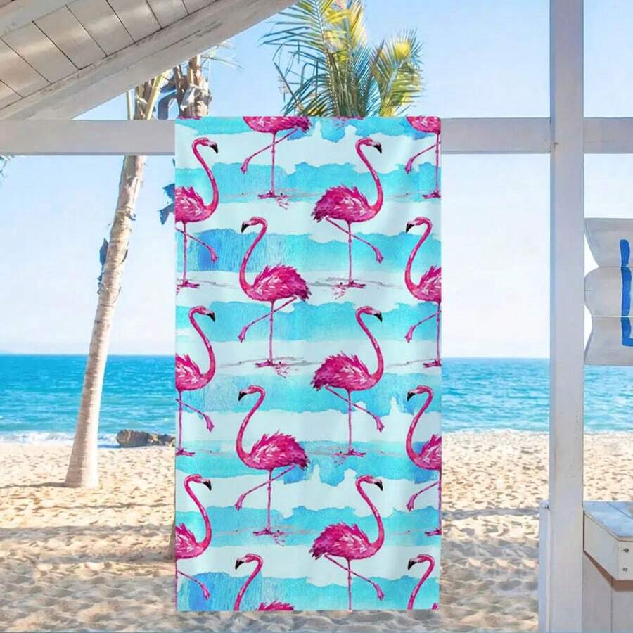 1pc Fashion Cherry Pattern Beach Towel, Great Gift For Family And Friends, Made Of Super Soft Microfiber, Durable Quick-Dry Sunscreen Towel, Essential For Beach, Camping, Swimming Pool, Travel In Summer - A - View 1