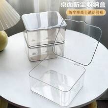 2PCS Transparent Acrylic Face Mask Box With Flip Lid, Dustproof Makeup Organizer, Large Capacity With Cover - View 2