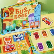6 thèmes de livres d'activités pour enfants, jouets sensoriels Montessori, convenant à l'apprentissage interactif préscolaire, Ferme d'animaux, Transports, Météo, Sens des nombres, Reconnaissance de l'alphabet, convenant aux garçons et filles de plus de 3 ans - Multicolore - Voir 3