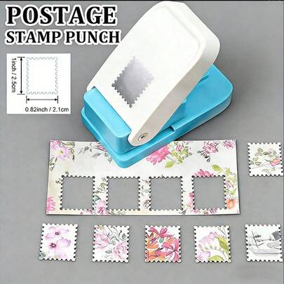 2026 New Model - Best-Selling Model - 1-Piece Set - DIY Stamp Punching Machine, With Teeth Punching And Embossing Tools / New Model Stamp Frame DIY Punching Tool Stamp Shape Craft Punching Tool Embossing Machine Circular Hole Punching Tool Toothed Punching Tool Embossing Device / 1 Rectangular / Square Stamp Shape Craft Punching Tool With Fan-Shaped Edge Paper Punching Tool, Suitable For Card Making, Scrap Book, DIY, Portable Lever Punching Tool / Rectangular / Square Stamp Shape Craft Punching