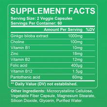 Ginkgo Biloba Extract Supplement 1000 Mg Wit Zinc 18mg Vitamin B1 10mg Choline 100mg - Supports Brain Function & Memory - 120 Softgels - 1瓶 - 查看 2