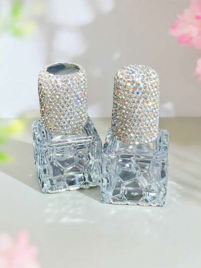 1pc 10ml Perfume Spray Bottle, Refillable, Luxury Rhinestone Decor, Cologne/Toner Travel Size Atomizer, Elegant Gift