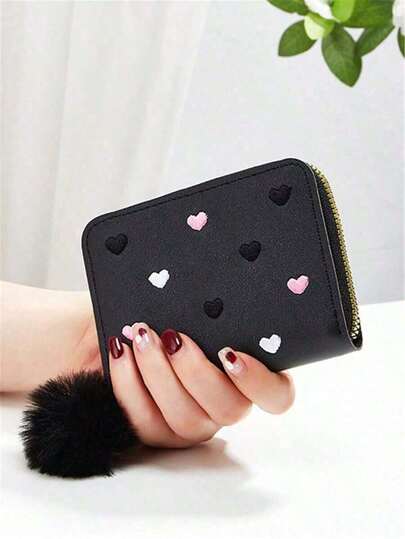 Women's Fashionable Heart Embroidery Handbag / Coin Valentines For Women Wallet Wallet Small Wallet