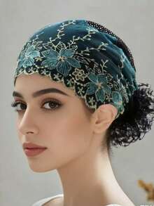 1pc Women Crochet Muslin Headscarf Cap, Suitable For Daily Use - MZ488 - View 6