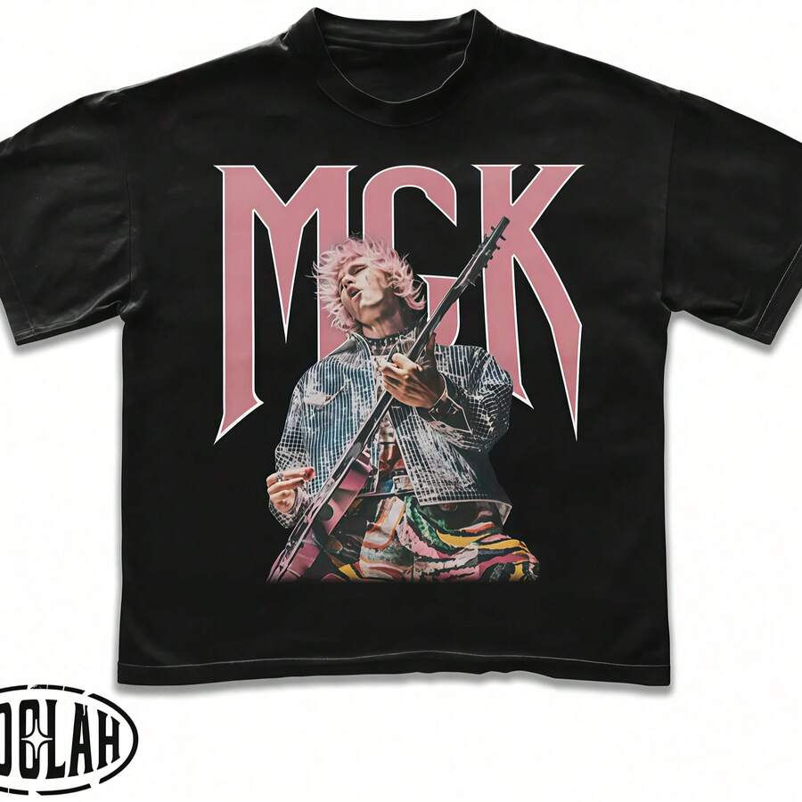T-shirt Lost American Tour 2025, T-shirt MGK 2025, T-shirt graphique musique pop, Cadeau pour les fans, T-shirt musique - Noir - Voir 1
