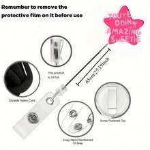 1pc Retractable Acrylic Badge Reel "You're Awesome, Darling" - Suitable For Nurses, Employees, Doctors | Fun Badge Design | Durable Badge Holder, 2D Flat Style - a - View 5