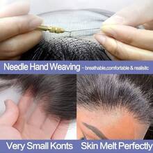 5*5 Wear And Go #1B 黑蜂蜜金长款假发（8-34 英寸），真人前额发丝，13x4 高清蕾丝前假发，200% 密度，巴西原生预剪蕾丝真人前额发丝，直发假发，预先拔毛，带婴儿发，混合发丝，适合女性日常、派对、圣诞节等场合使用。 - 自然色&黑色系 - 查看 7