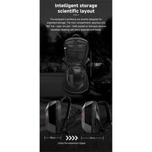 New 2026 The Latest Fashionable Cyberpunk Style Motorcycle Rider Backpack LED Display Bag Released For Motorcycles, Customizable Smartphone-Operated LED Design For Unlimited Creativity, Making You The Most Eye-Catching On The Road! Large Capacity And Waterproof Material Combines Personality And Practicality. - 深灰色 - 查看 4
