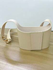 1pc Adjustable Cup Sleeve, Hook And Loop Design, Reusable, PU Leather Portable Bag, Insulated Beverage/Coffee Cup Holder - Multicolor - View 8